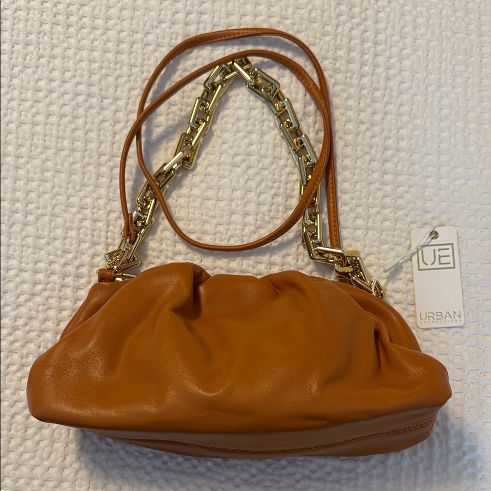 Urban Expressions Dumpling Clutch with Gold Chain and Shoulder Strap NWT